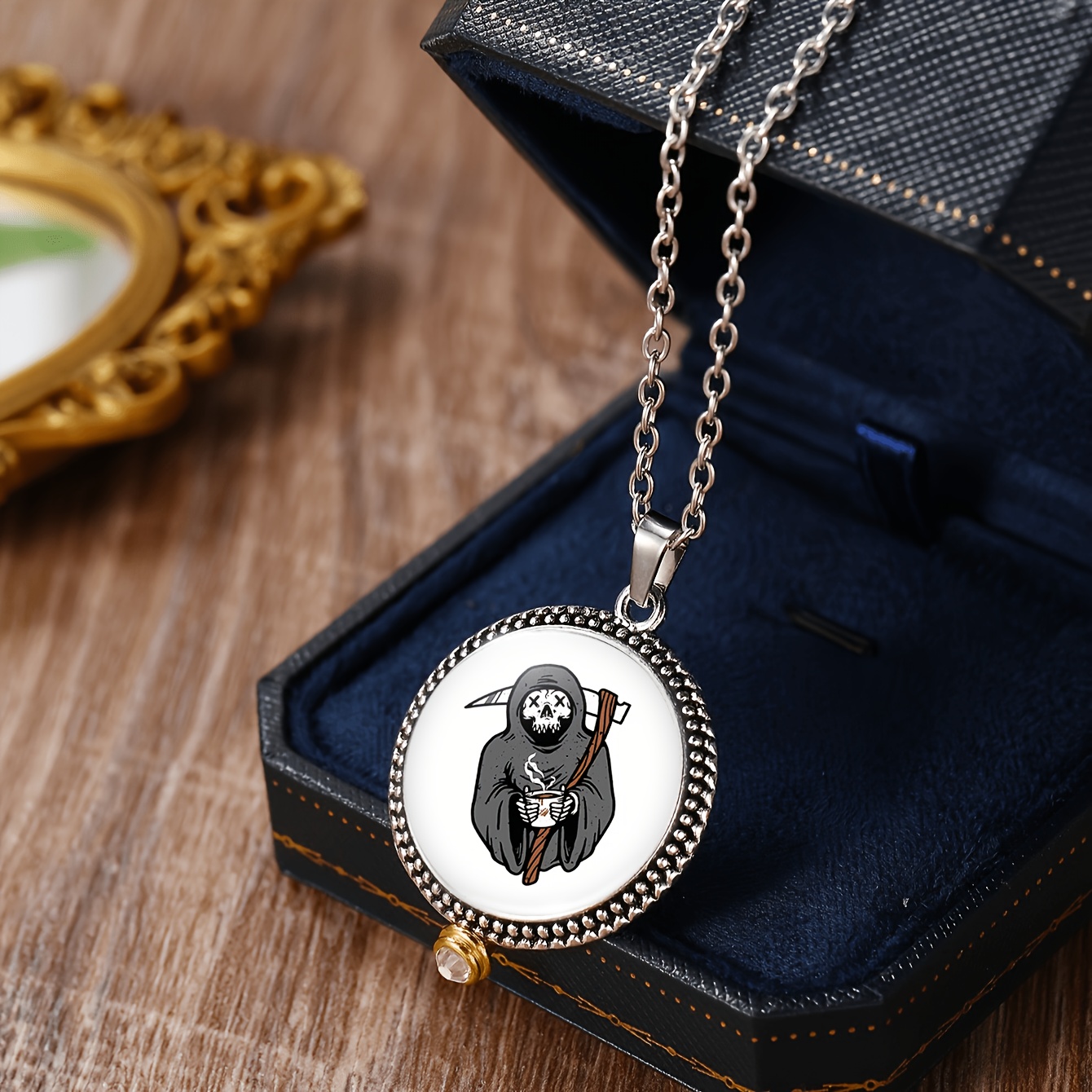 3pcs Classic Women's Jewelry Set with Round Glass Bases